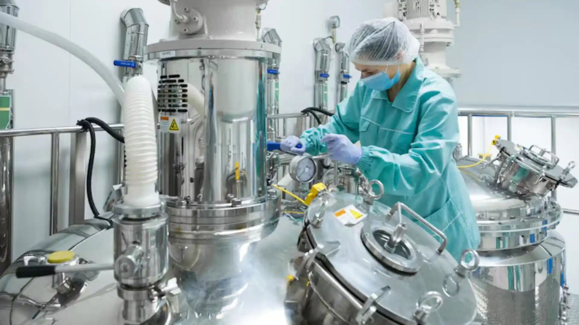 Image: a pharmaceutical warehouse or medical equipment