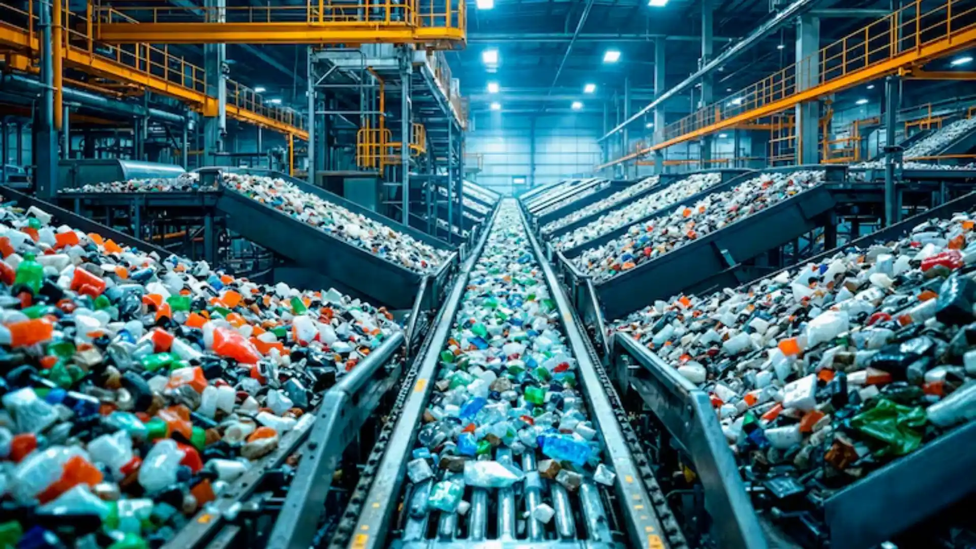 Image: an industrial recycling facility